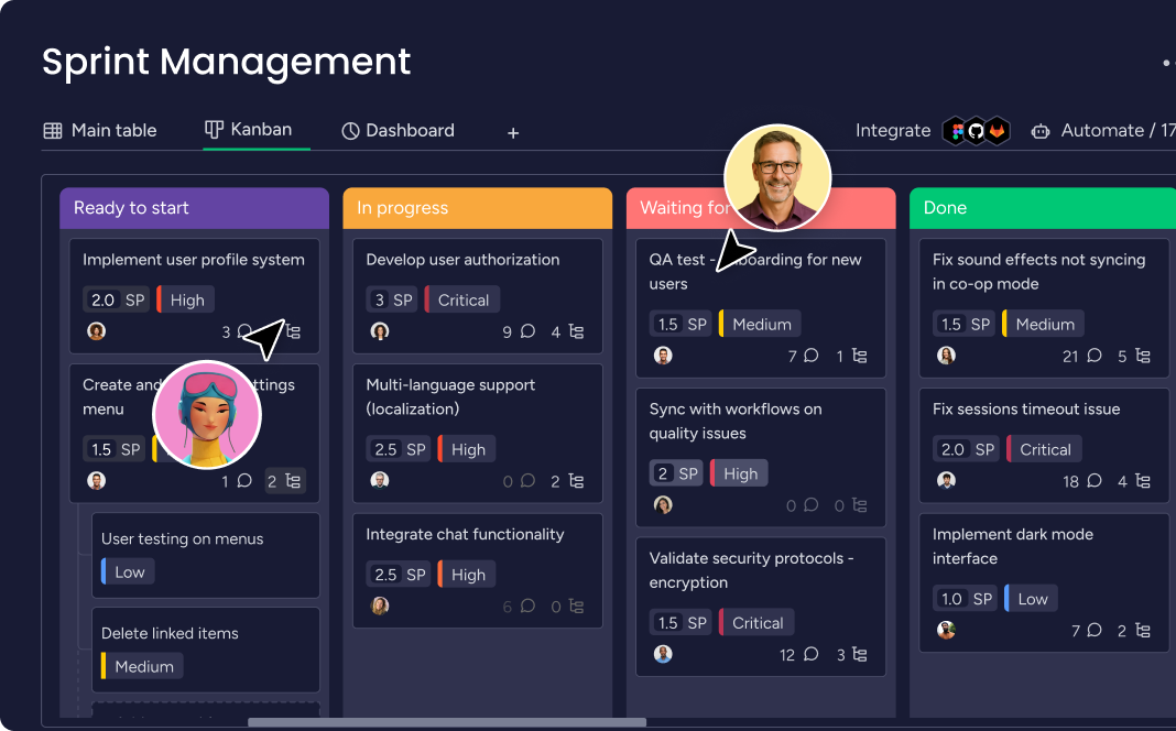 Bridge product strategy, engineering sprints, roadmaps, and bug tracking